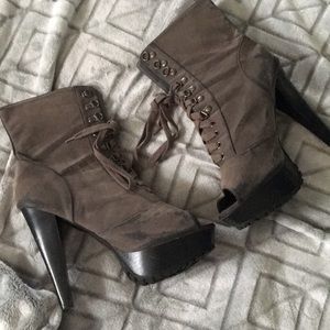 Jlo open toe heel boots